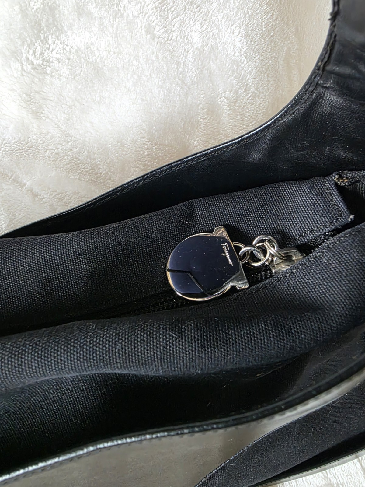 Salvatore Ferragamo Cutout Shoulder Hobo Bag With Dust Bag Authentic