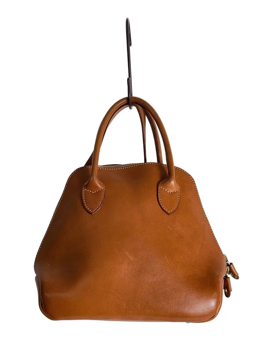 PORCO ROSSO 2-Way Dome-Shaped Shoulder Bag, Leather, Brown, Solid Color