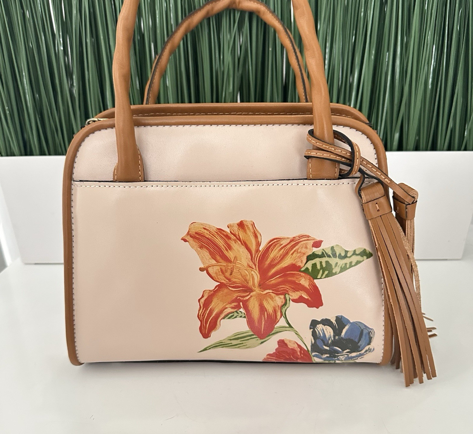 Patricia Nash Bag Paris Satchel Parisian Floral Spot Print Womens Leather Purse