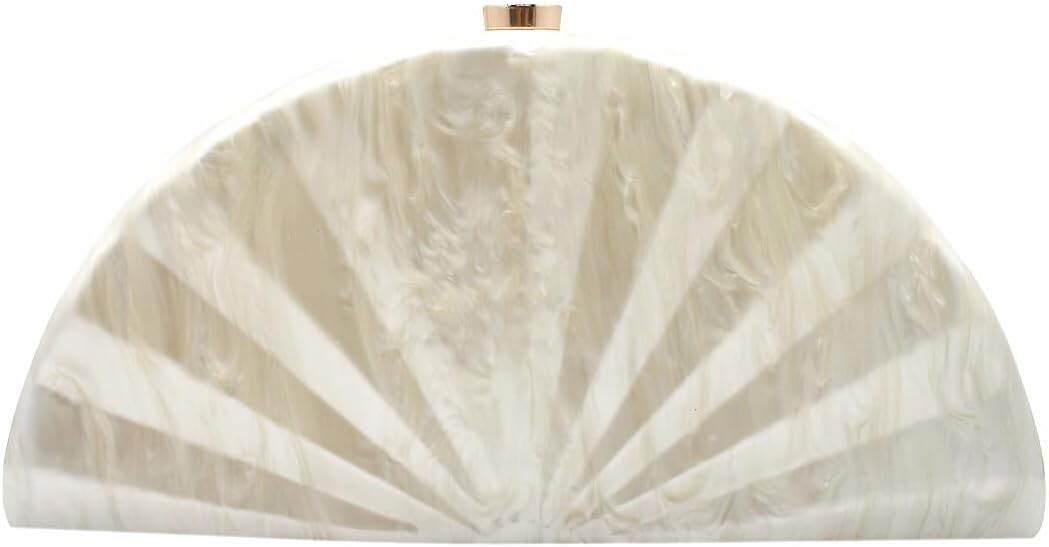 Women Semicircle Clutch Unique Handbag Cute Shell Clutch Wedding Purse for Party