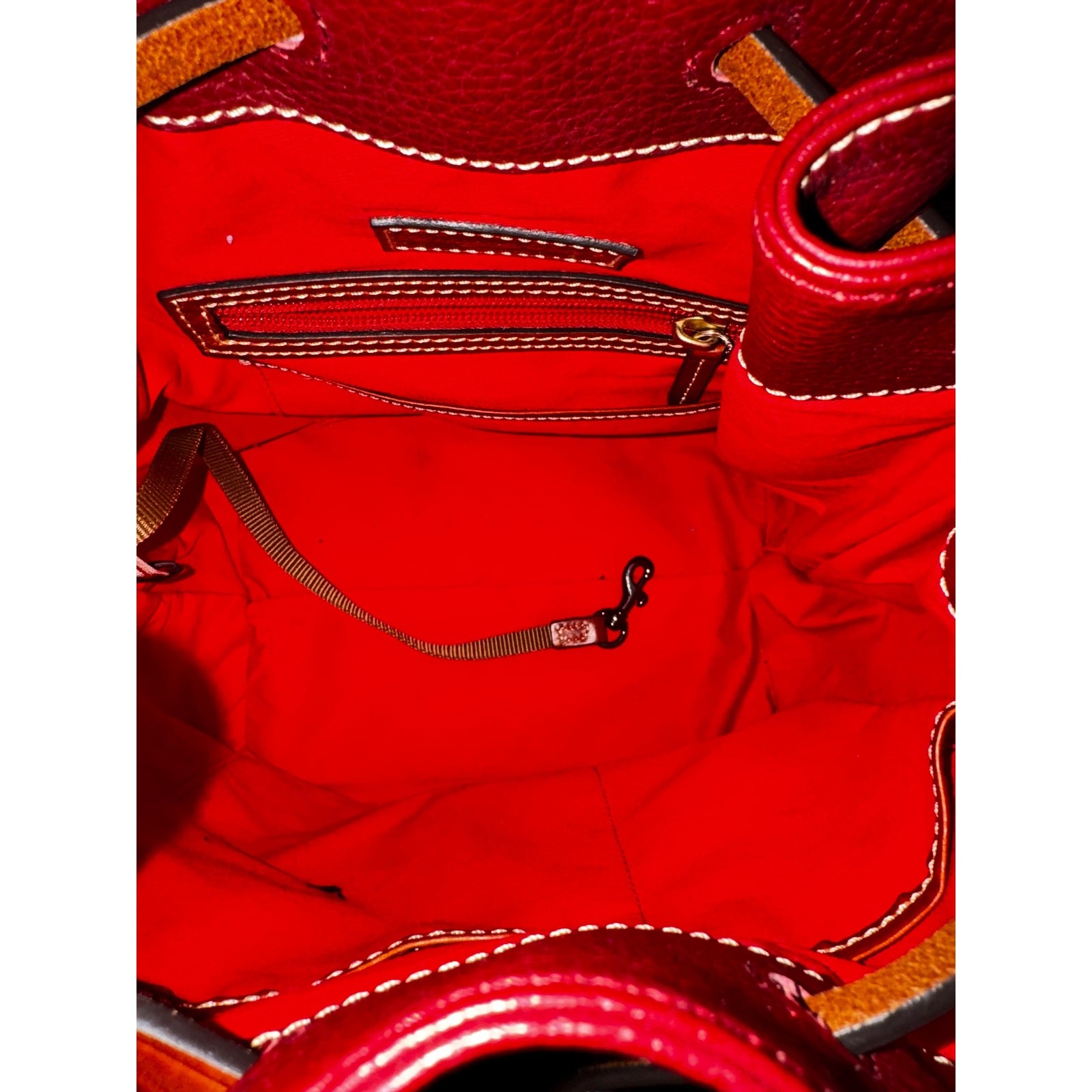 Dooney & Bourke Bordeaux pebble grain leather cinch drawstring bucket bag purse