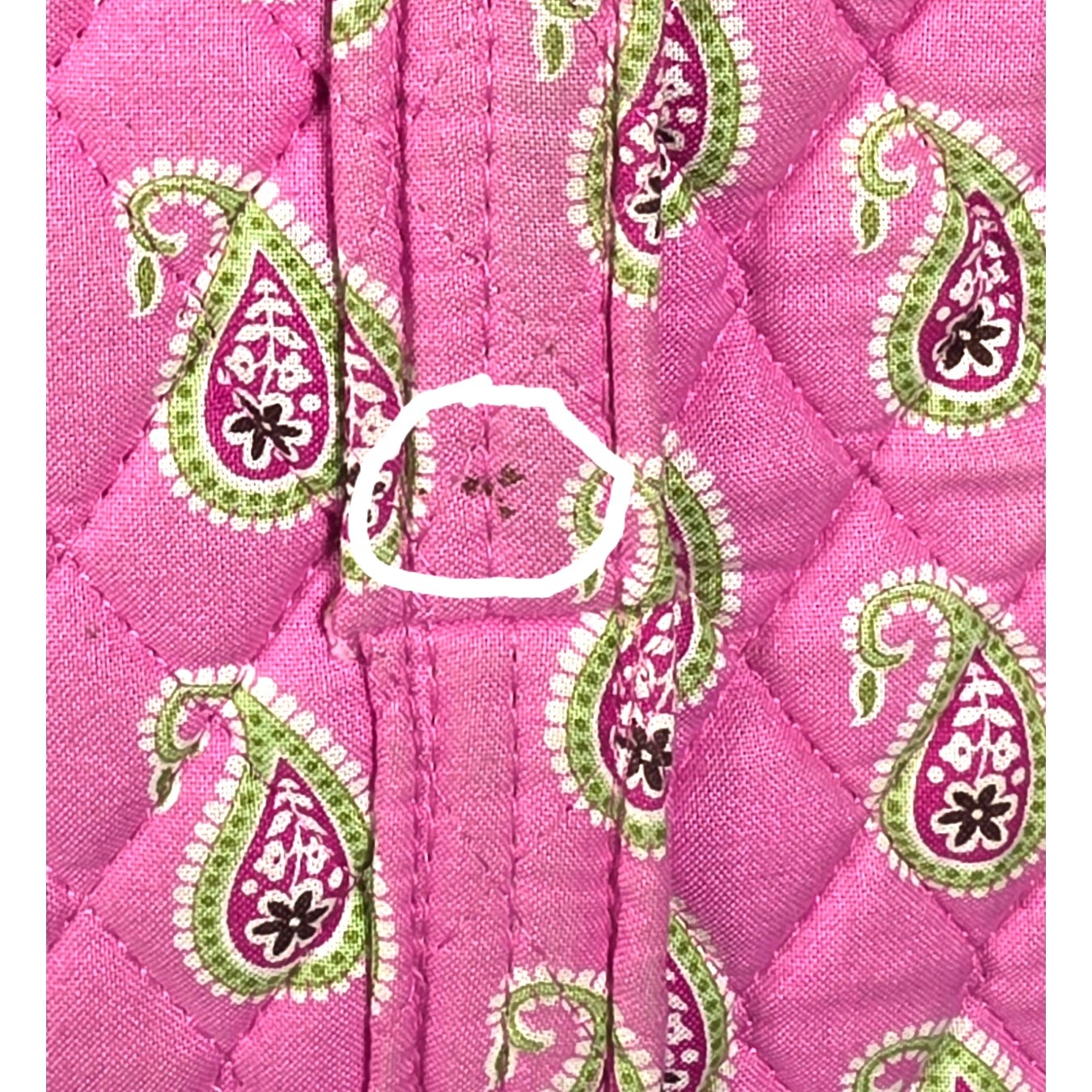 Vera Bradley Duffle Bag Bermuda Pink Paisley Pattern Quilted Cotton Fabric
