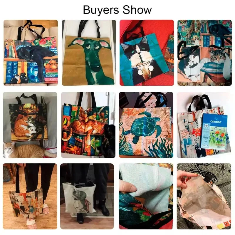 Chic Dachshund Print Tote Bag Large Capacity Shoulder Casual Handbag