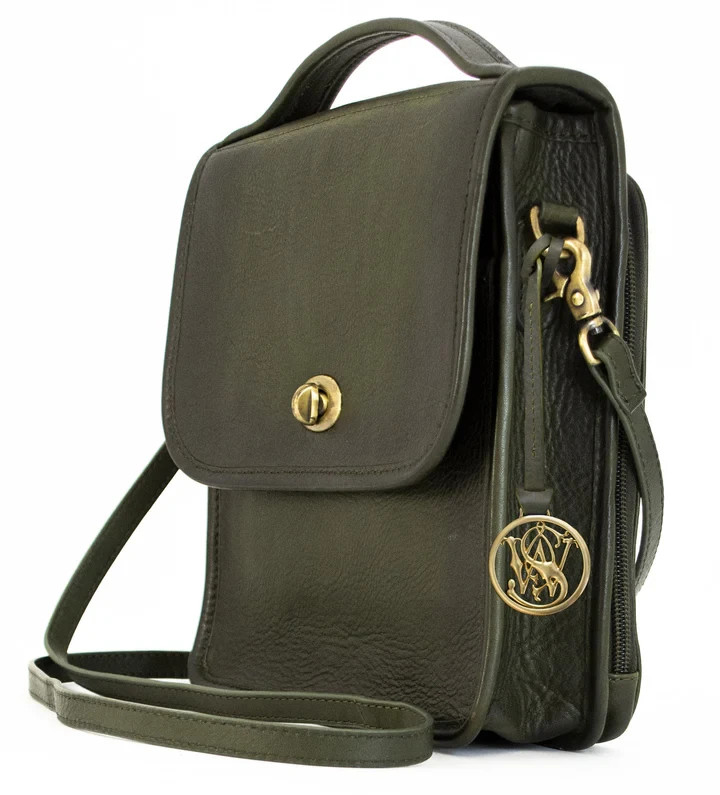 Smith & Wesson Vintage Style Cross Body Bag Purse Concealed Carry Green NEW