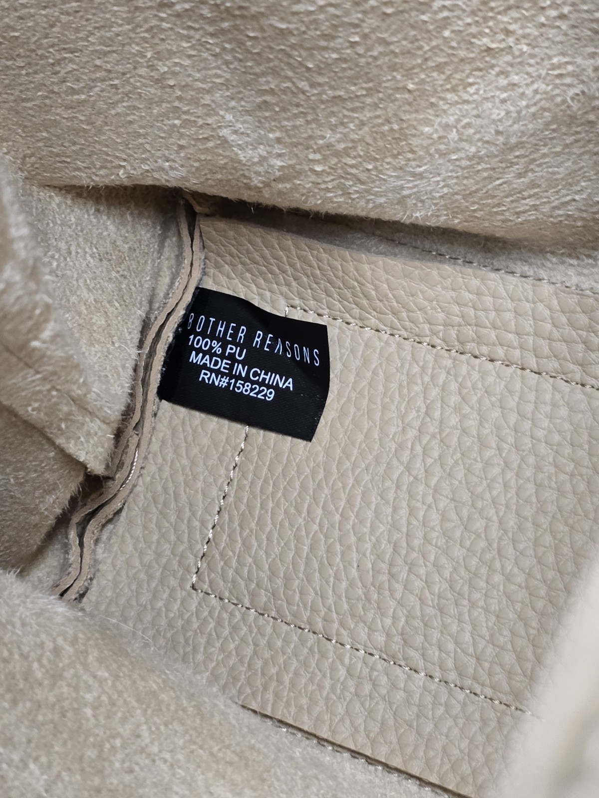 8 Other Reasons Revolve Slouchy Vegan Leather Bucket Bag Tan Beige Drawstring