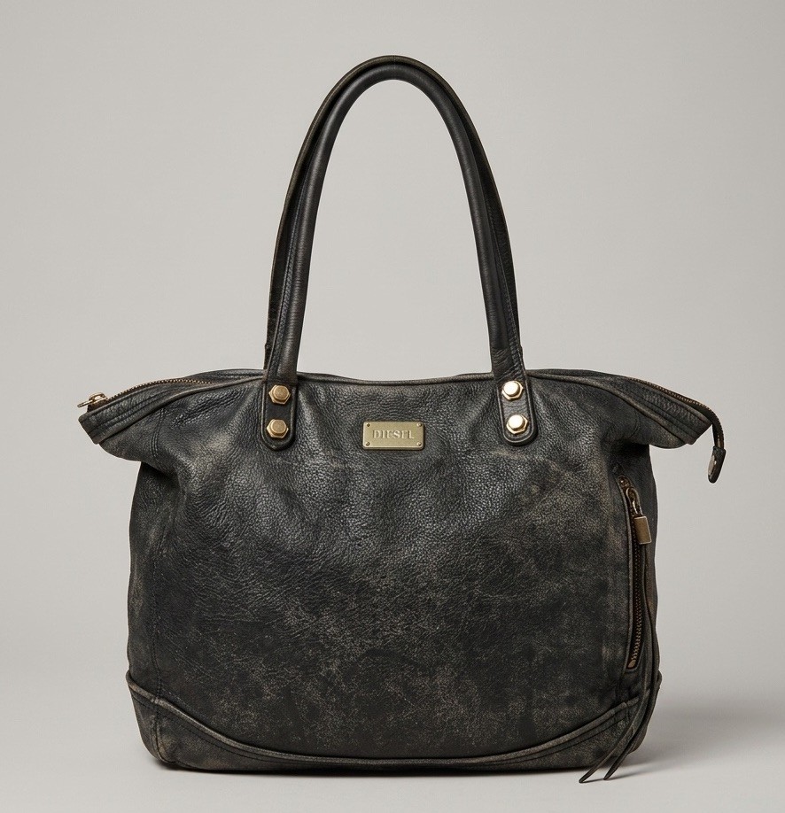 Diesel Vintage Leather Shoulder Bag Y2K Archive Distressed Black Grunge Rare 00s