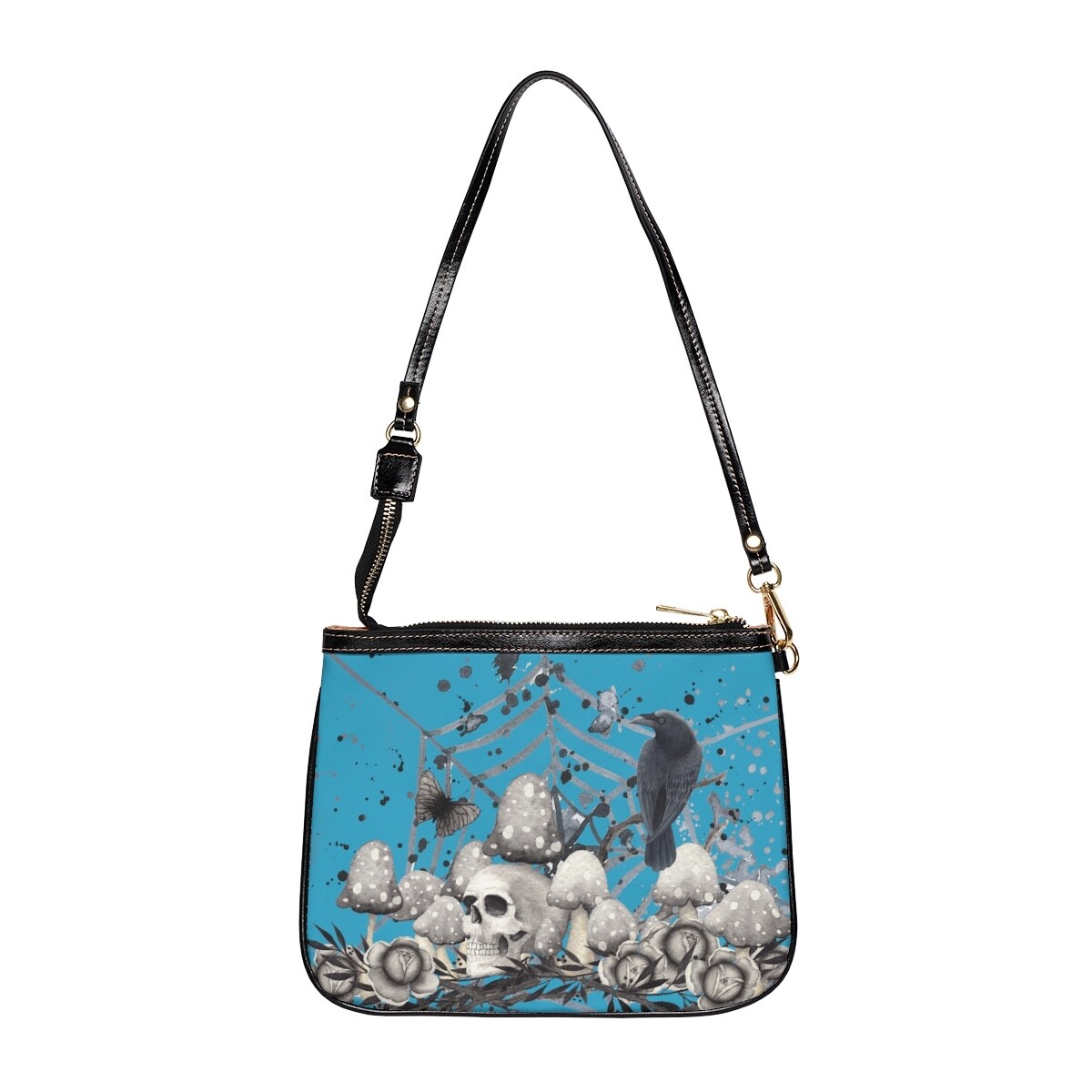 Gothic Skulls Spider Crossbody Bag Many Colors Dark Fantasy Purse Matching Shoes