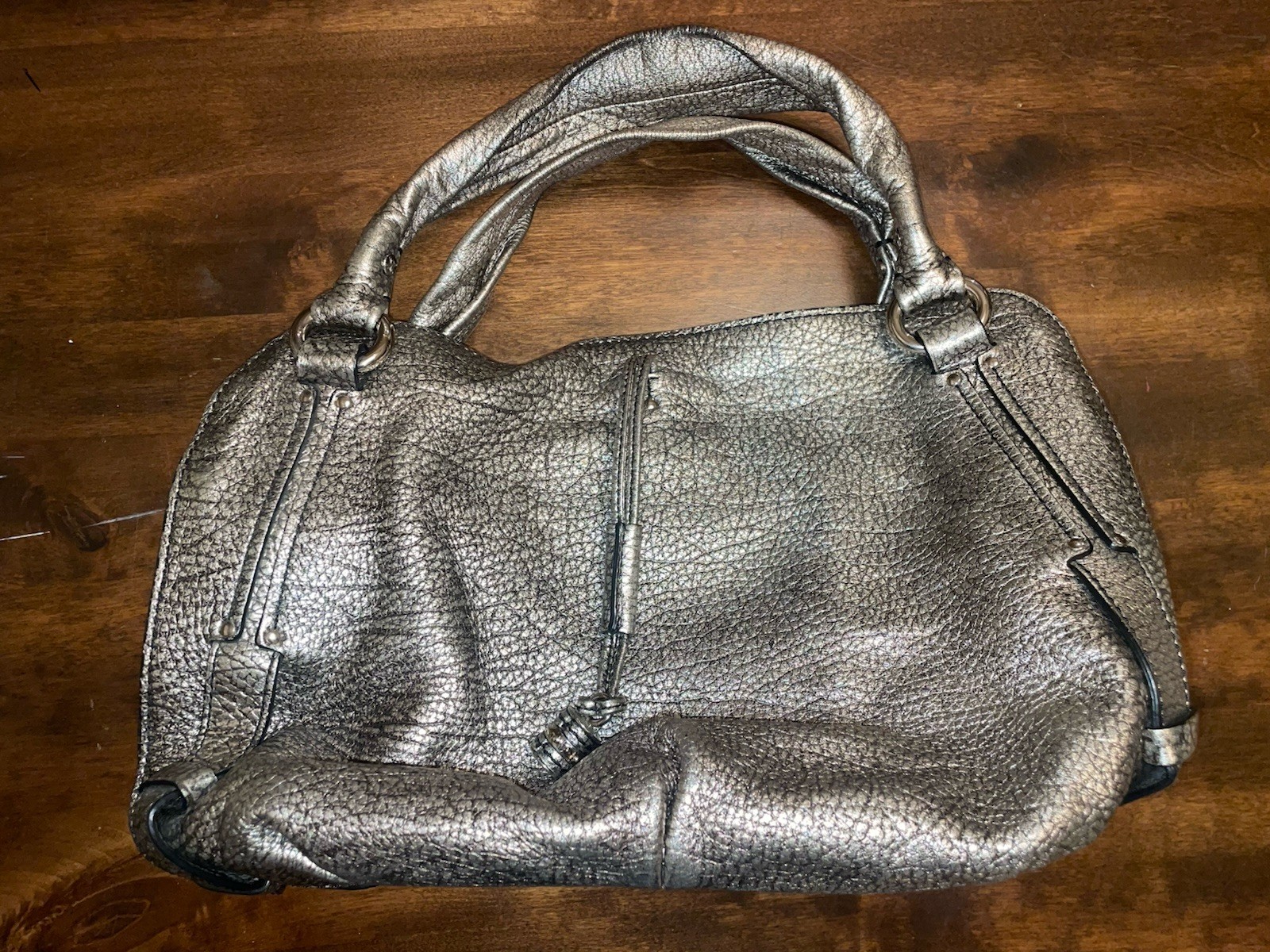 Celine Metallic Black / Silver Leather Bittersweet Medium Hobo
