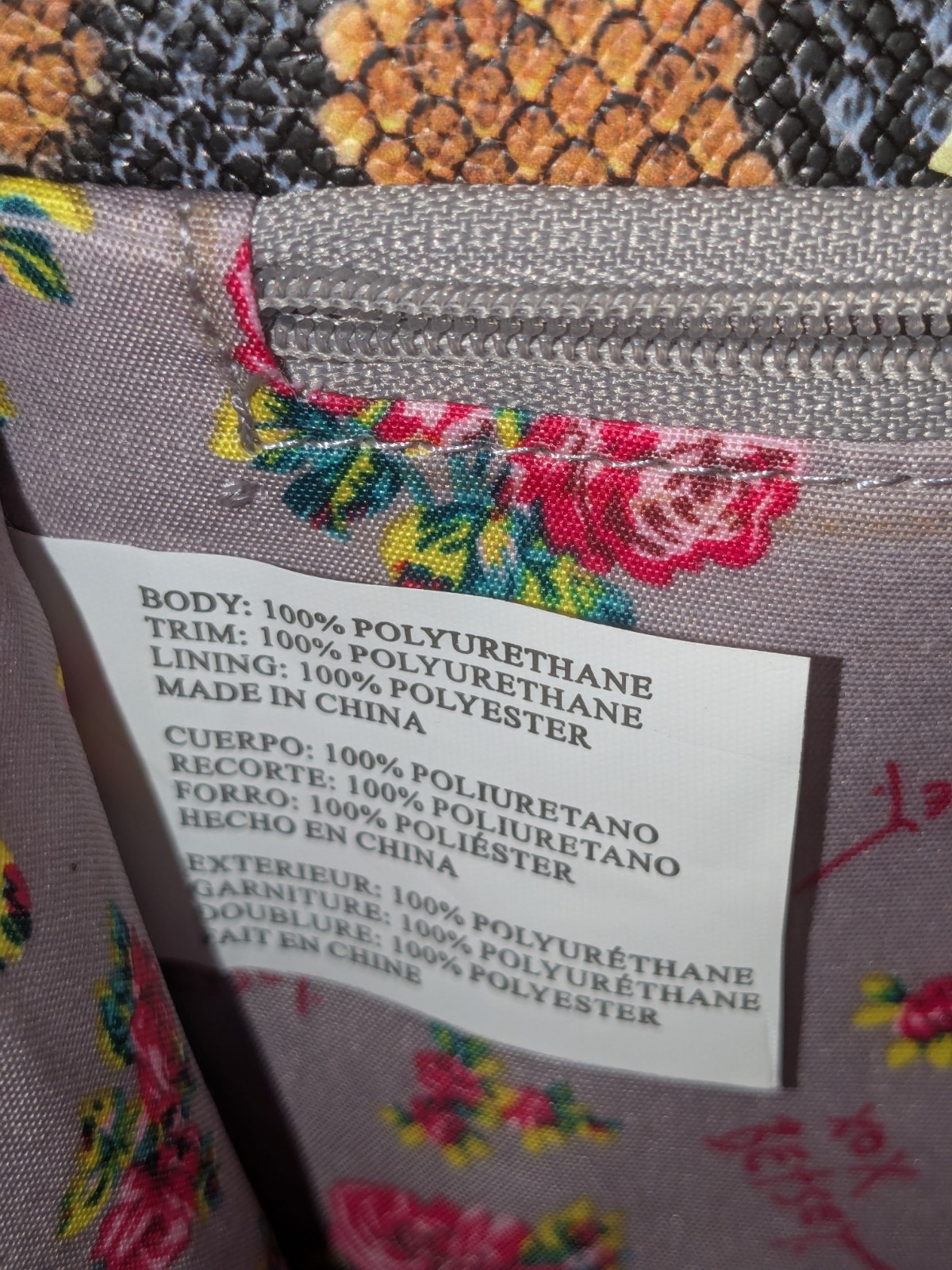 Betsey Johnson Vegan Leather Floral-Reptile Print Crossbody Bag