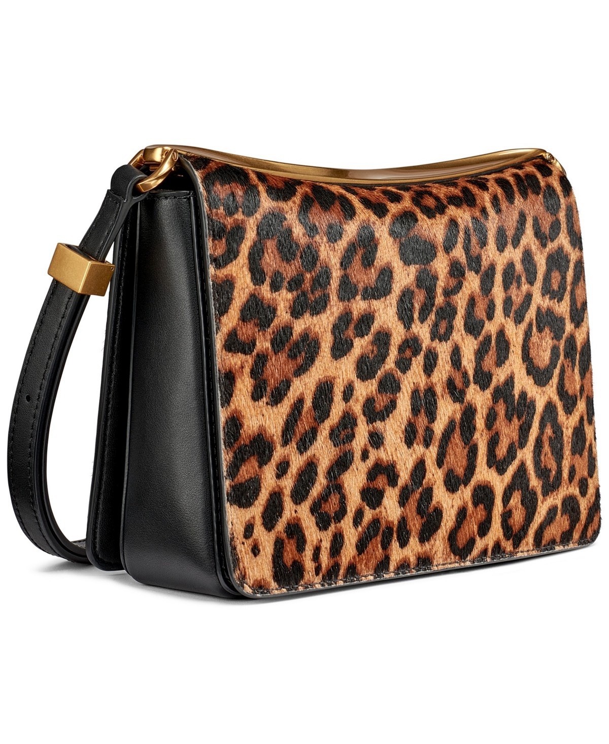 $278 Donna Karan New York Jericho Leopard Mini Shoulder Bag – Black, Leopard