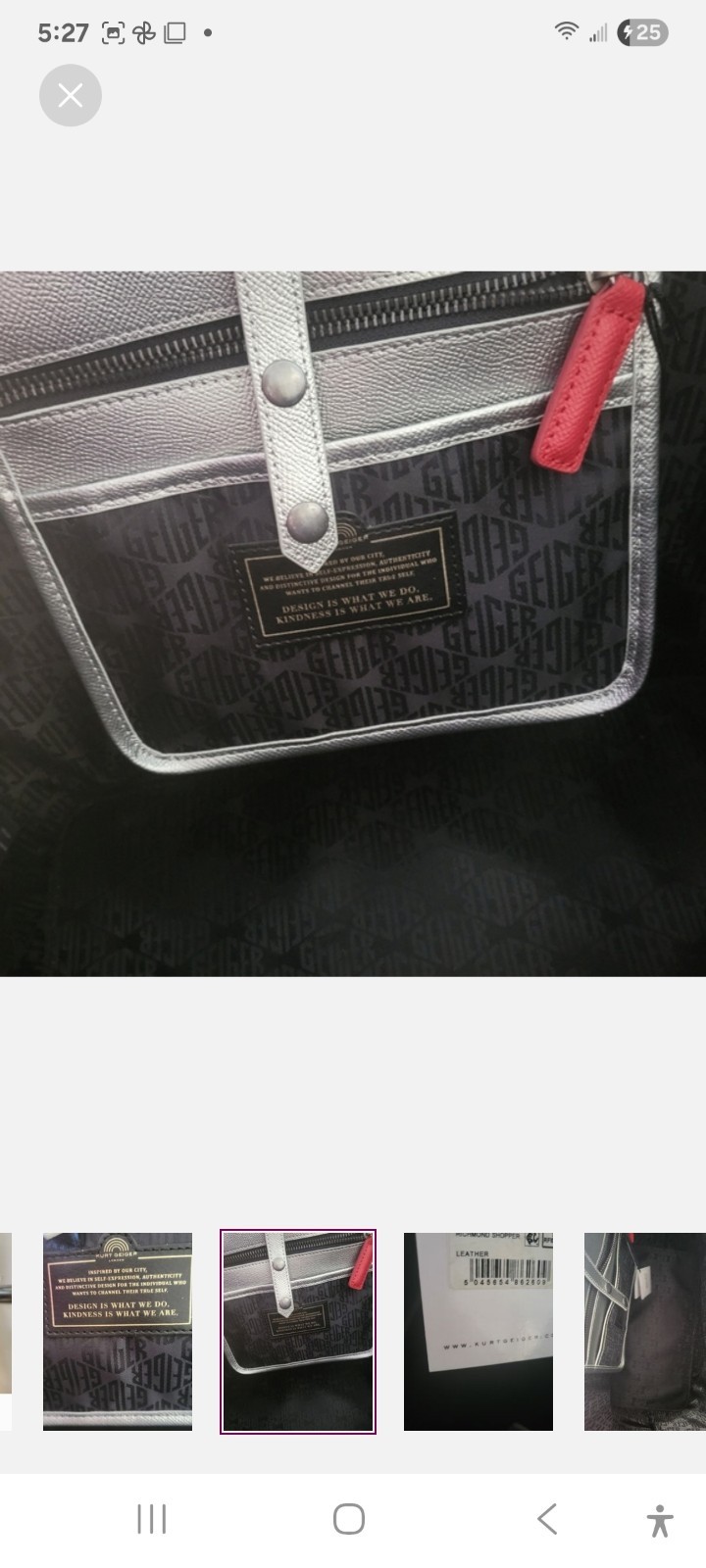 Kurt Geiger London Pewter Richmond Tote