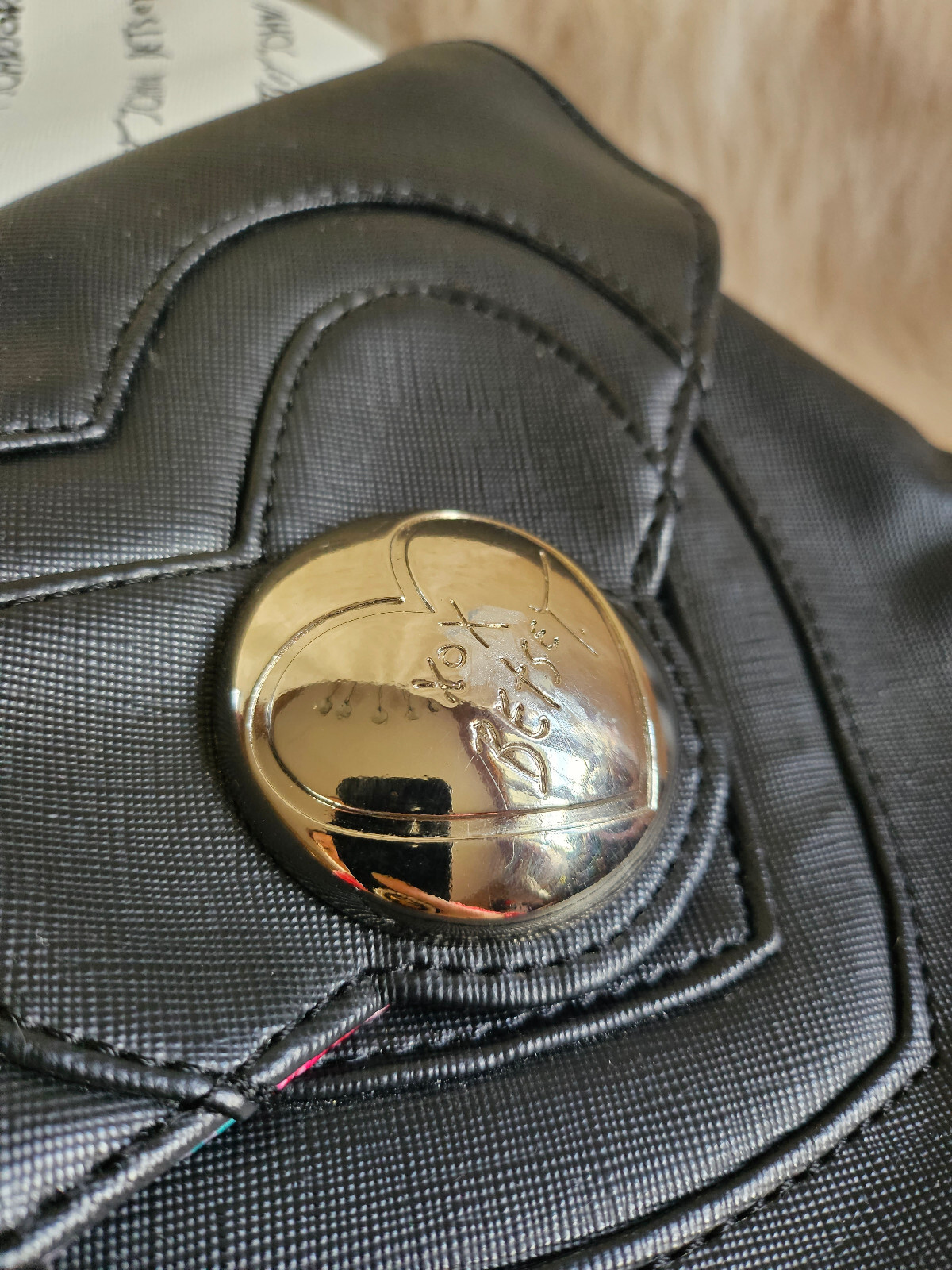 Betsey Johnson White and Black Signature Back Pack
