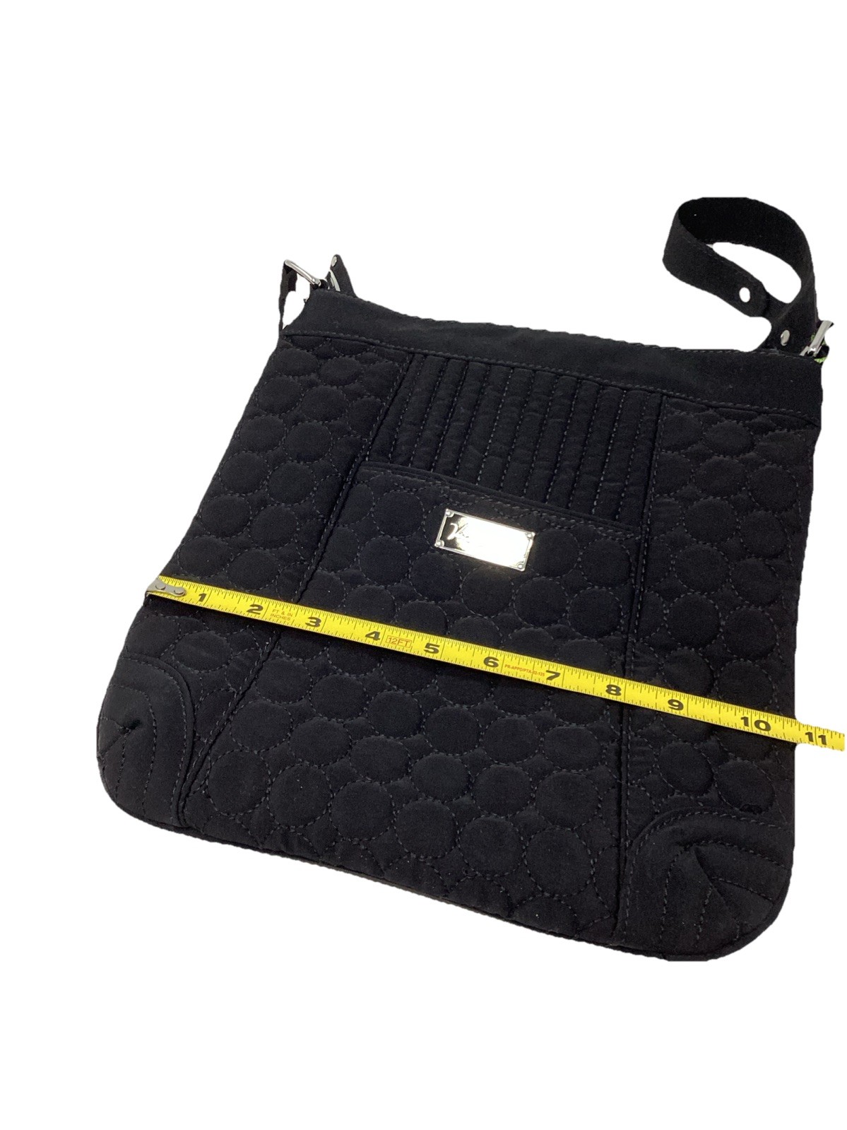 Vera Bradley Black Hipster Crossbody Quilted W/Silver-Toned Hardware NWT