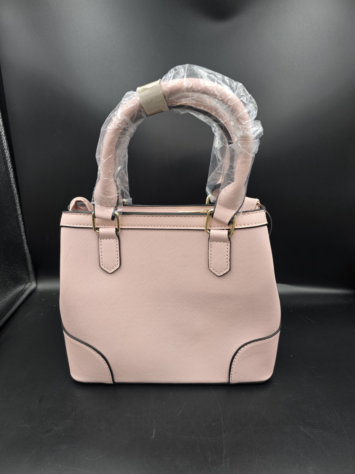 Marilyn Monroe Light Pink Women’s Tote Bag with Logo Plate, Gold Hardware