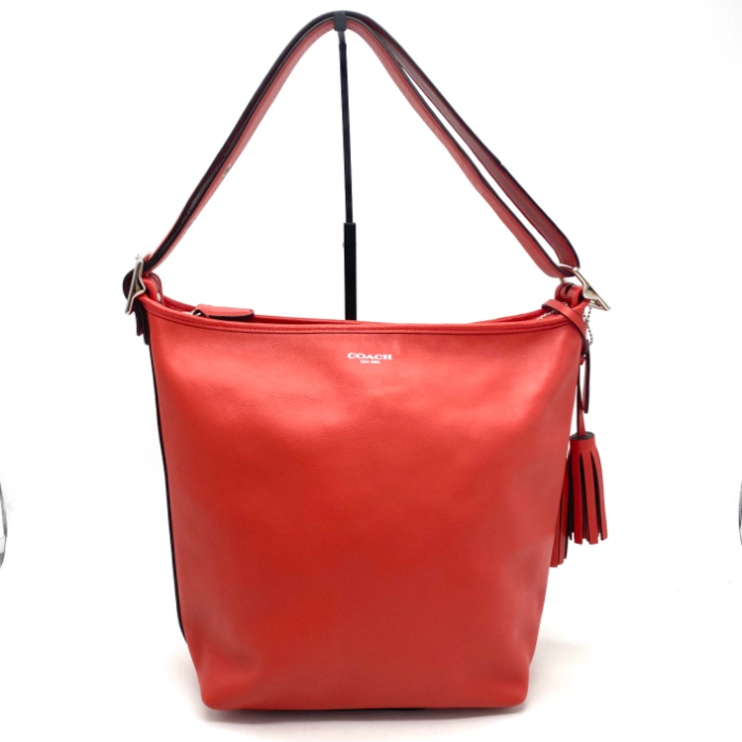 Used Excellent Condition COACH Logo Tassel Leather One Shoulder Bag eY0938A