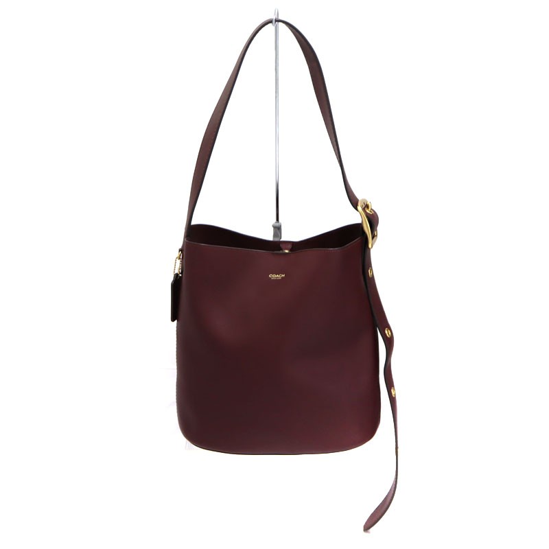 Coach Breegar Bucket CCC23 Leather Bordeaux Shoulder Bag Women’s #KNB7052