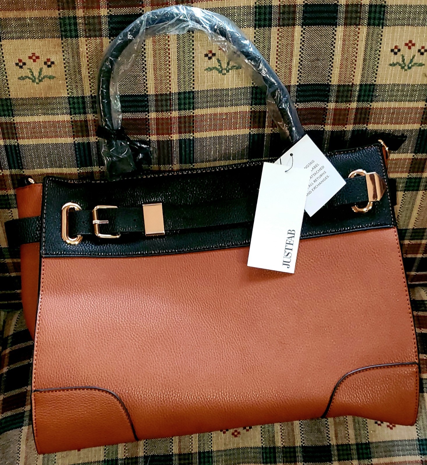 Justfab Brown & Black Purse Body 100% Polyvinyl Chloride, Lining 100% Polyester