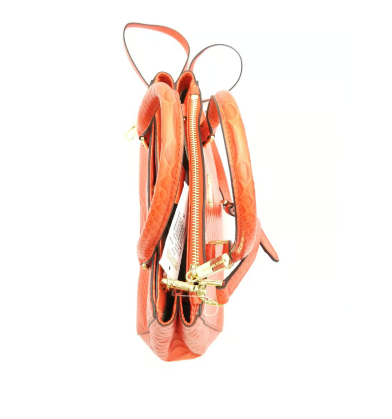 Michael Kors Flame Orange Snake Emossed Tote/Crossbody