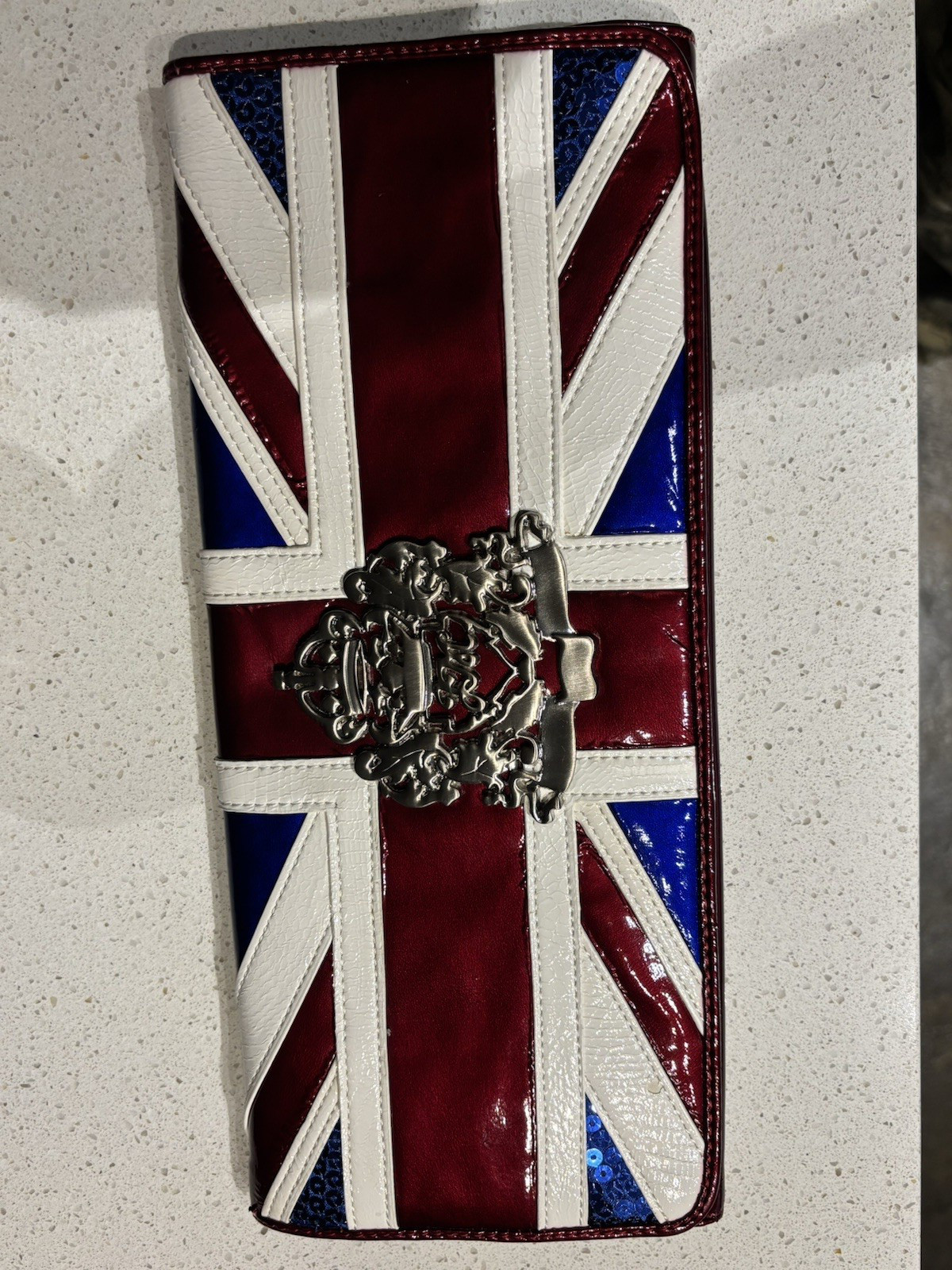 Vintage, British Flag, Clutch Handbag, Medium Sized Vinyl clutch, 60’s 70