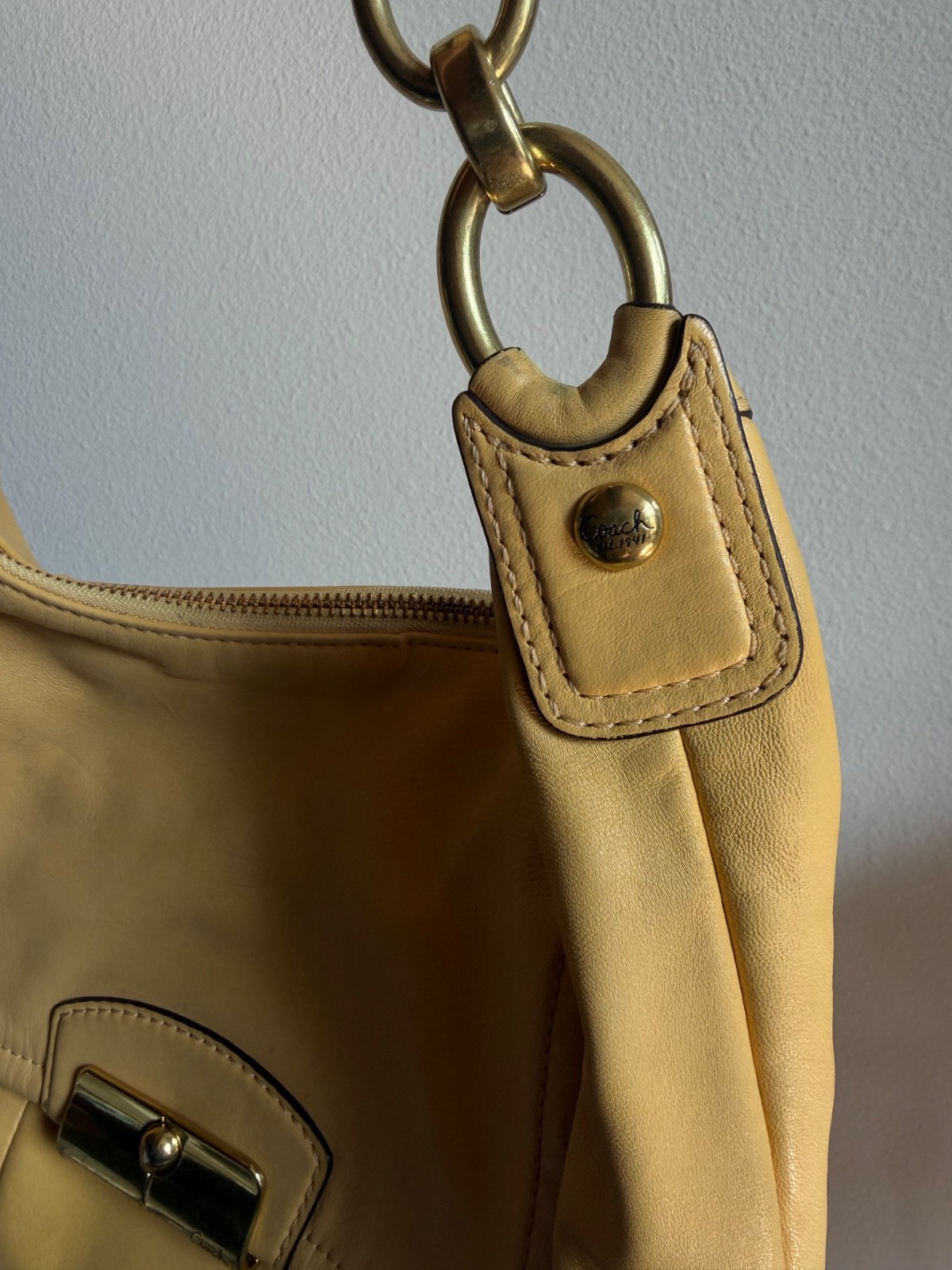 Vintage yellow coach bag
