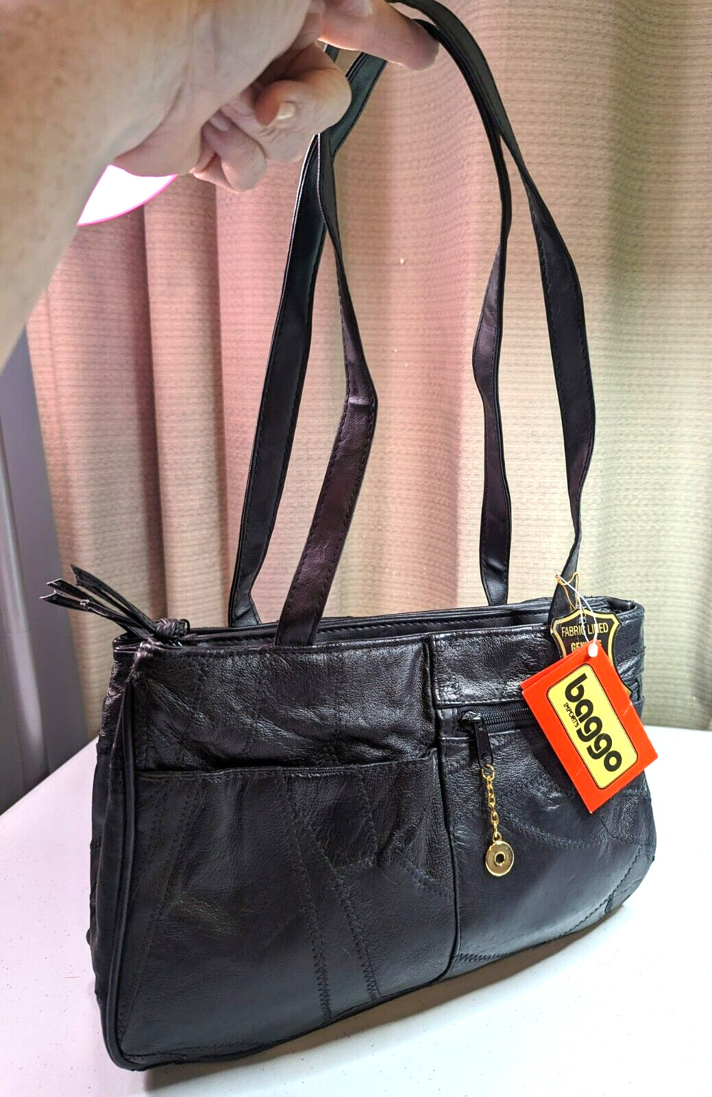 NWT Baggo Imports Contemporary Classics Leather Purse Shoulder Bag Black
