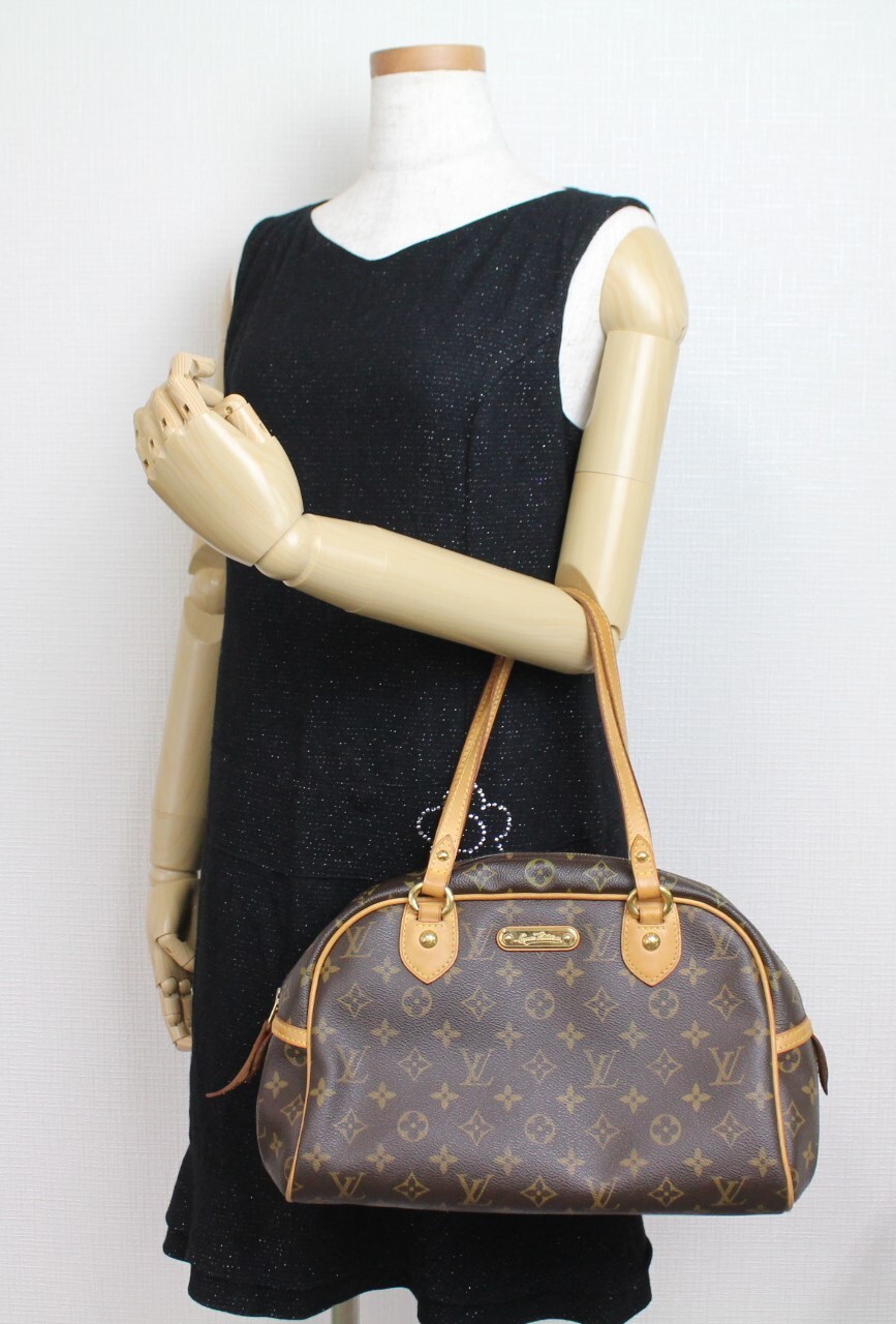 Louis Vuitton Monogram Montorgueil PM Shoulder Bag Brown M95565 Auth Used