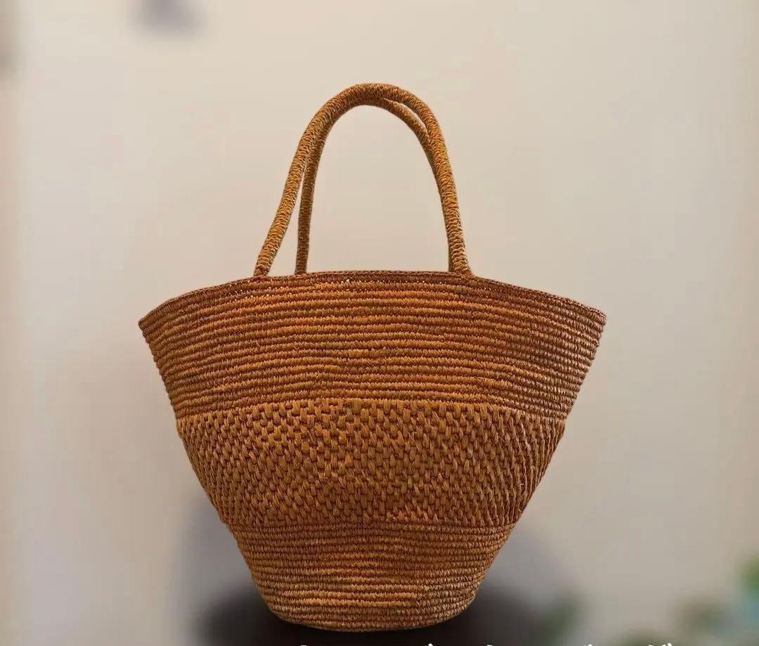 THE ROW Raffia Basket Tote Bag Handbag Purse in Orange USED Good Condition