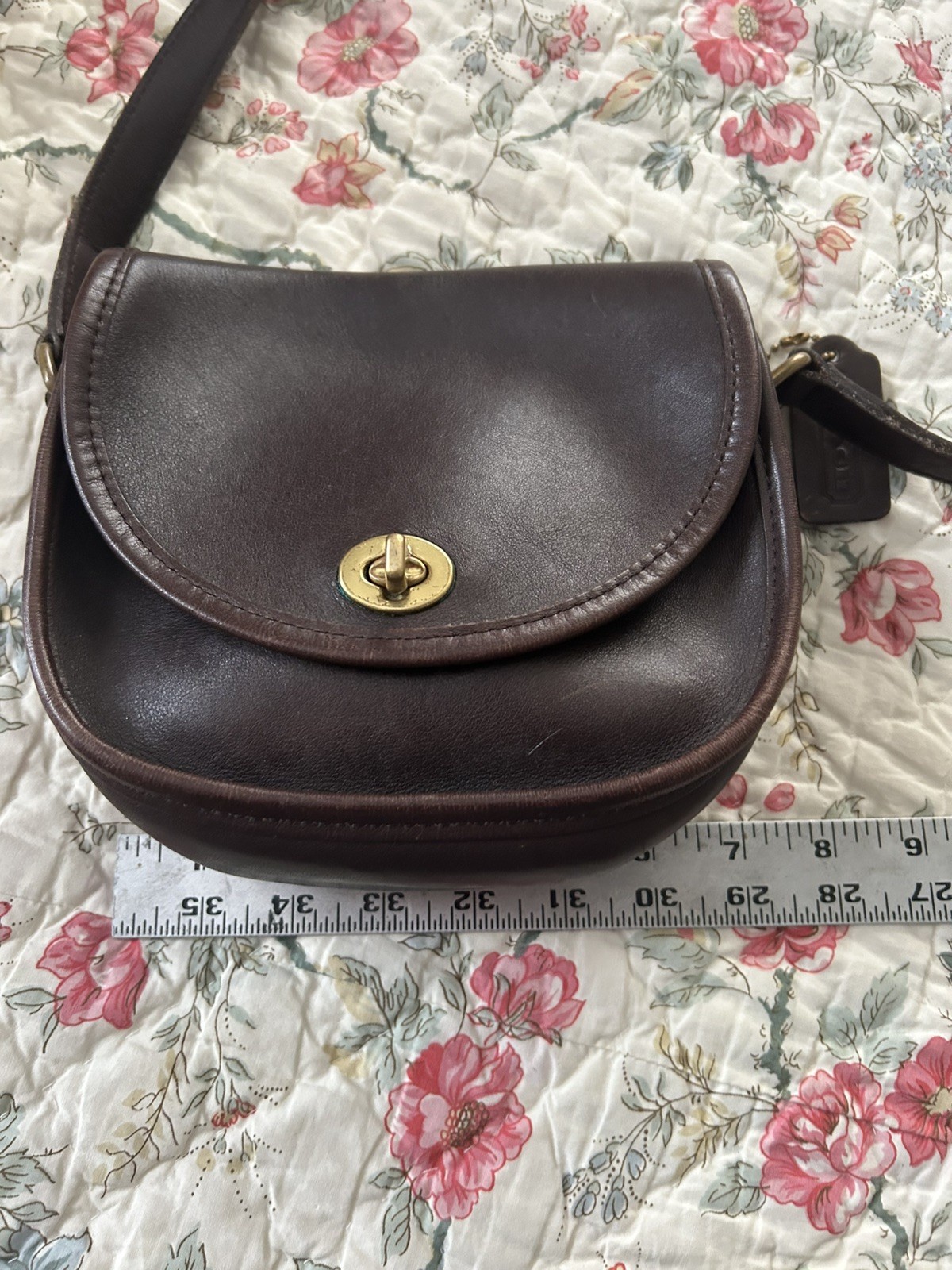 Vintage Coach Watson Mahogany leather small flap crossbody bag #9981