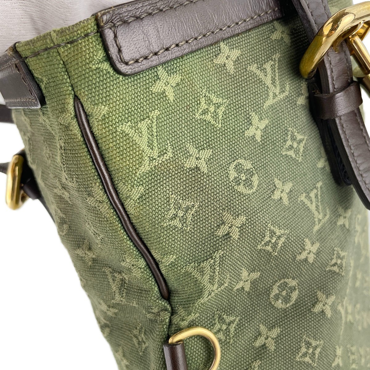 Louis Vuitton Monogram Mini Francoise 3way Cotton Leather Khaki Tote bag 4617