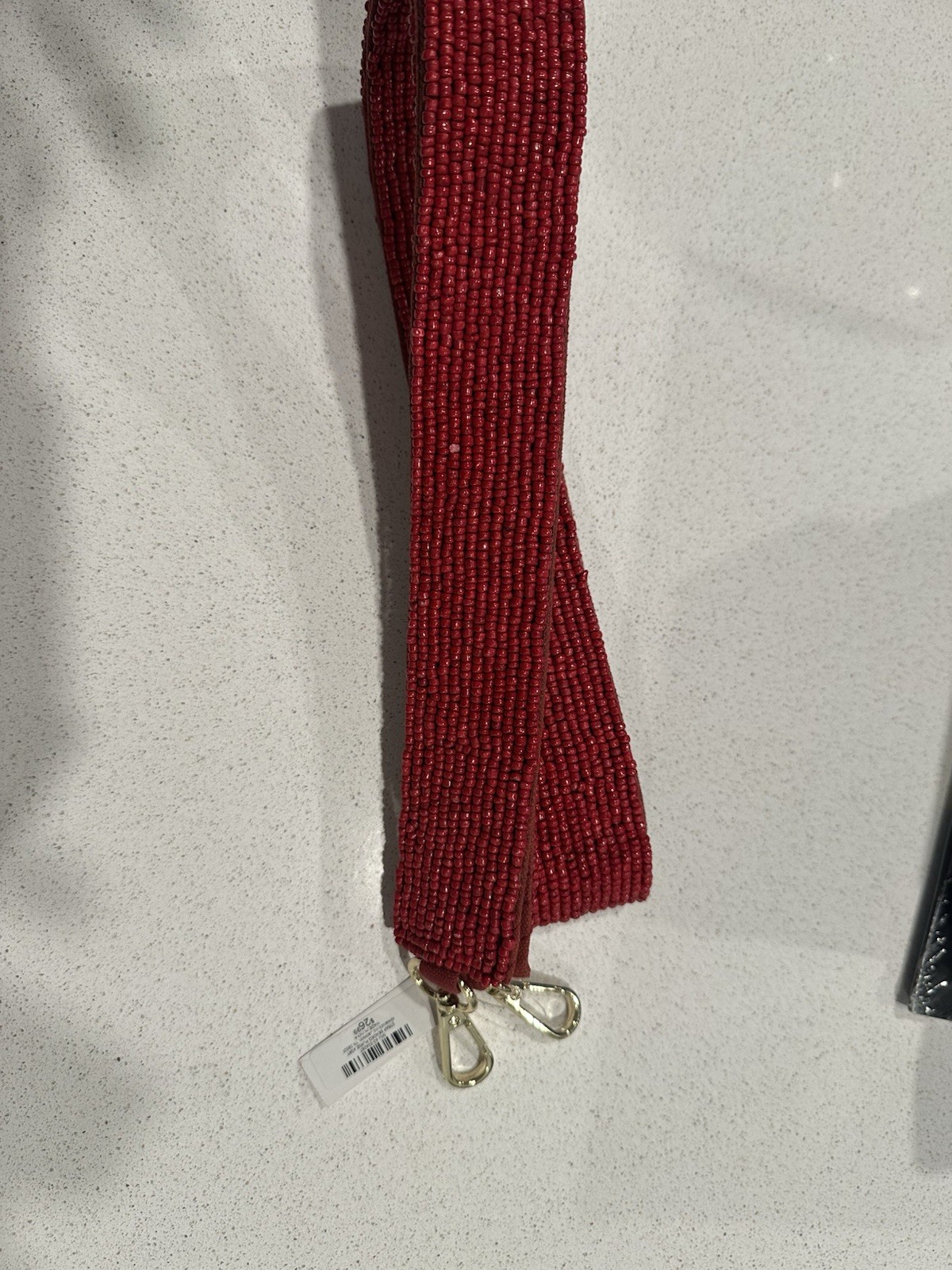 Beaded Dark Red Crossbody Handbag Strap 46 inch