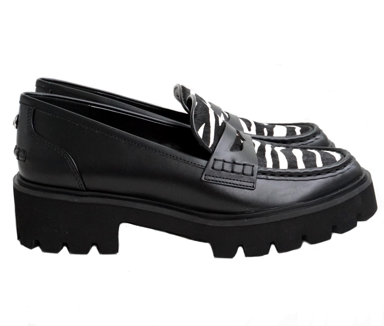 Michael Kors shoes slip on ballerina Holland lug loafer haircalf size 38 New