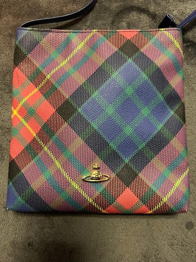 Vivienne Westwood Tartan check Crossbody Bag Auth about 8.07 × 7.87 × 0.79″