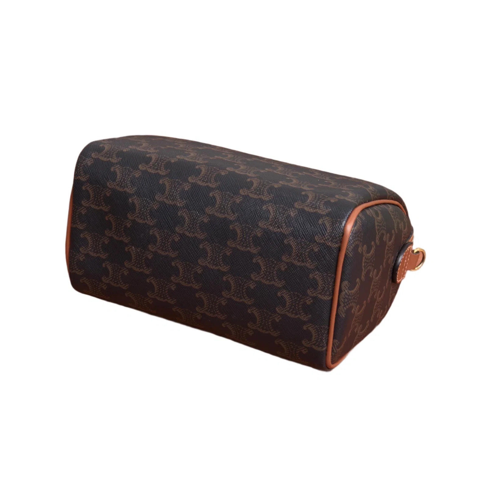 Celine Small Boston Bag Brown Dark Grey Triomphe (zz071226k5r)