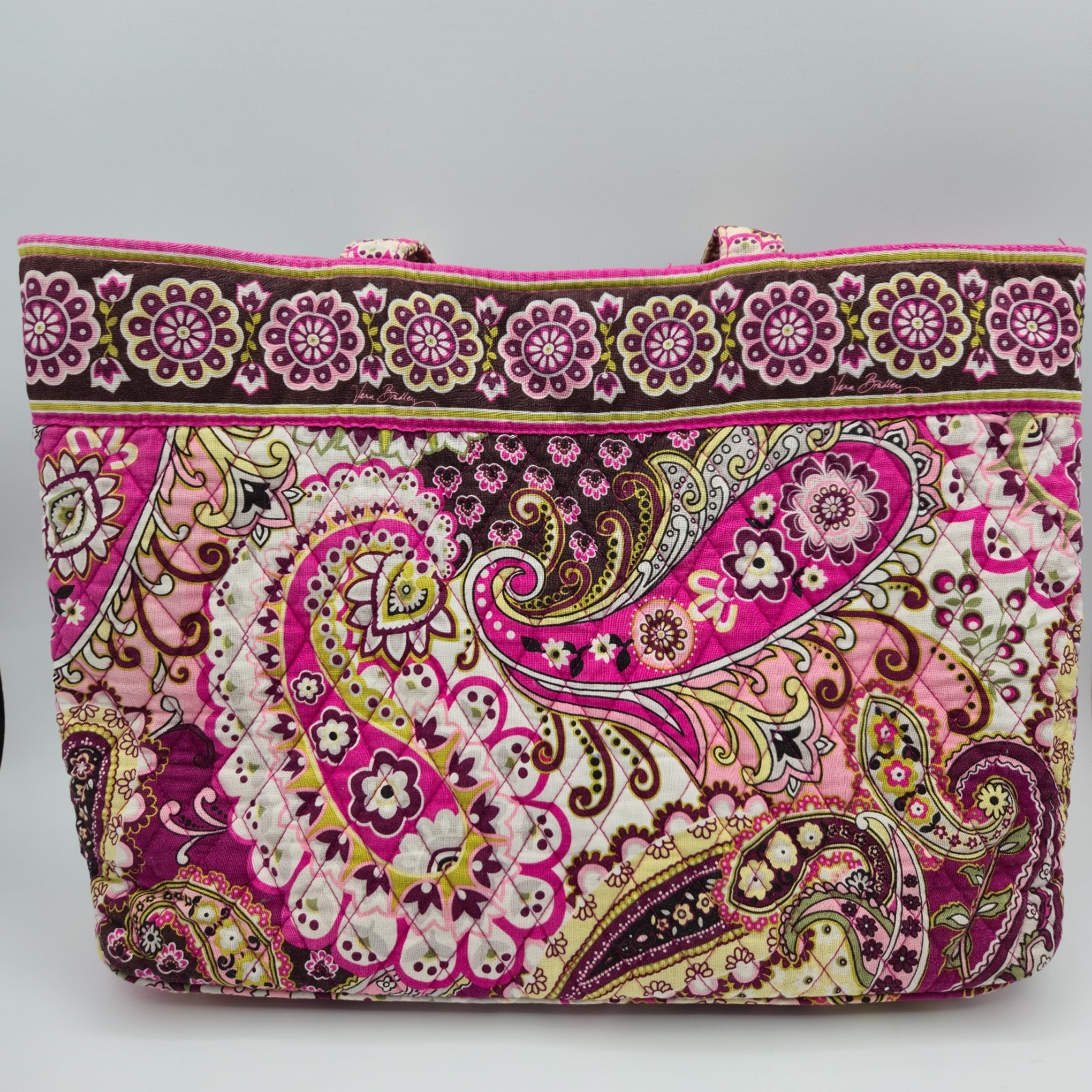 Vera Bradley Magnet Closure Tote Bag Very Berry Paisley Pattern Shoulder Tote