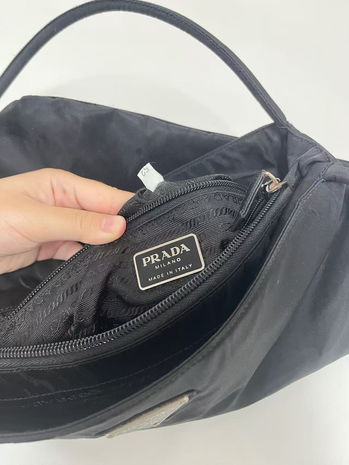 Prada Classic Nylon Triangle Plate Capacity Commuter Tote Bag AUTH