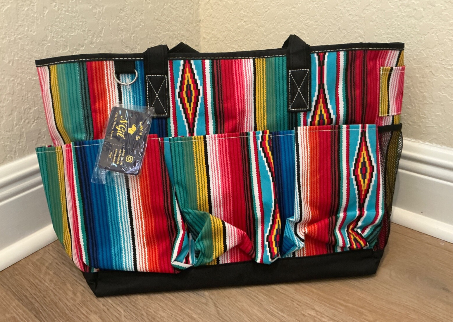 NGIL Tote Bag 12.5 tall x 18.5 L x 8” W SER604 Serape Print