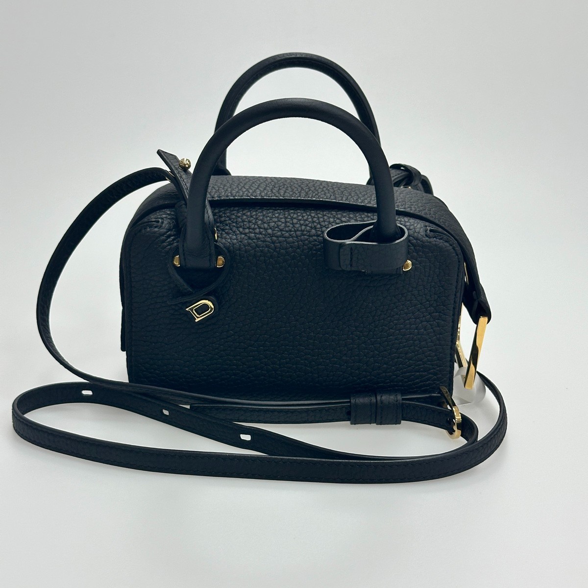 Delvaux Cool Box Nano Black Leather Top Handle Shoulder Bag Mini France