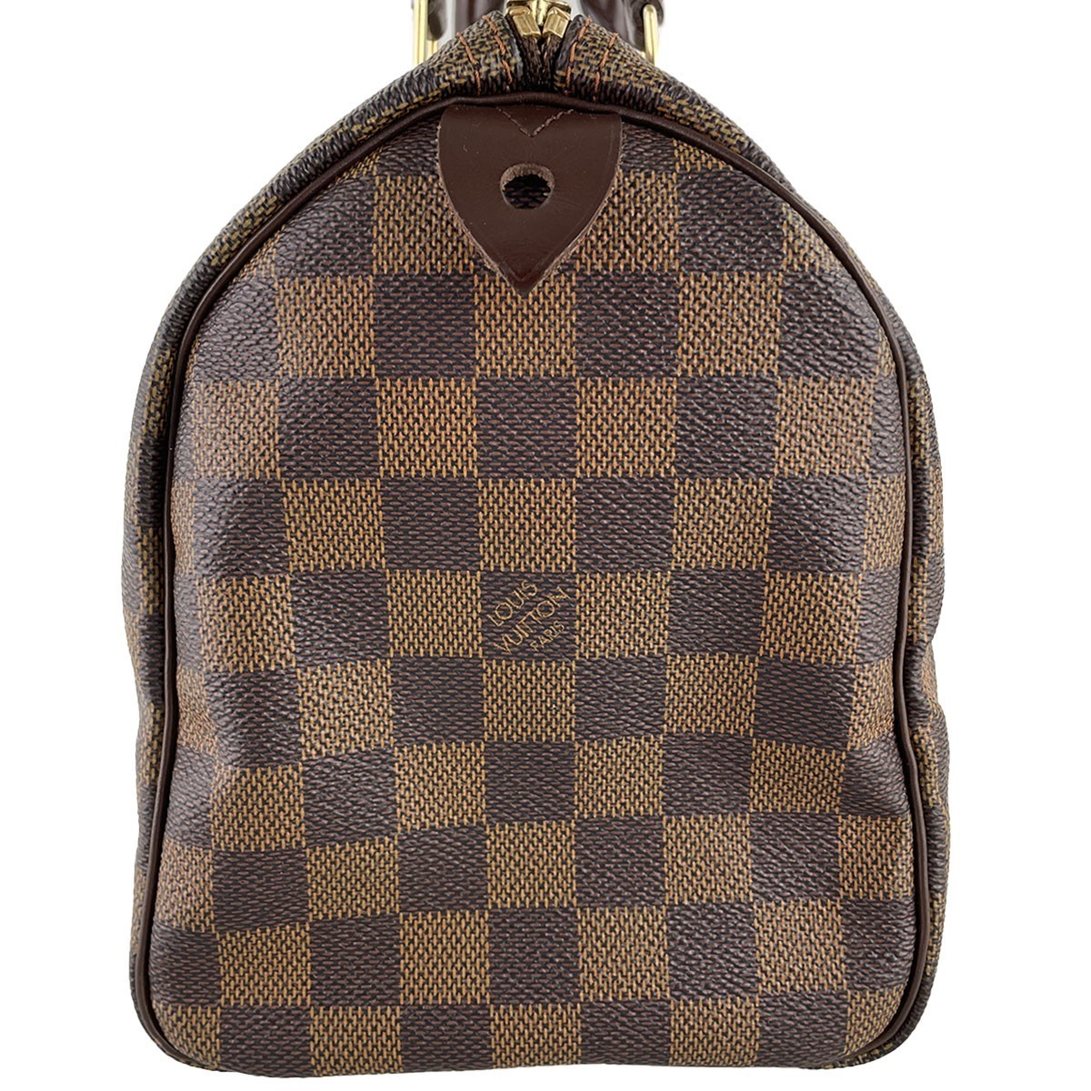 Louis Vuitton Damier Speedy 25 Leather Fabric Brown Handbag 4523