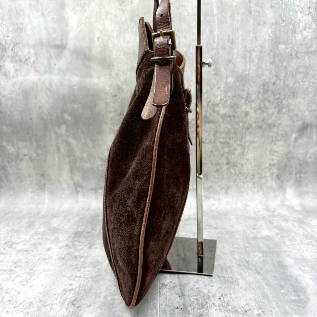 Ralph Lauren Vintage Suede Leather Shoulder Bag Brown Y2K Archive Authentic