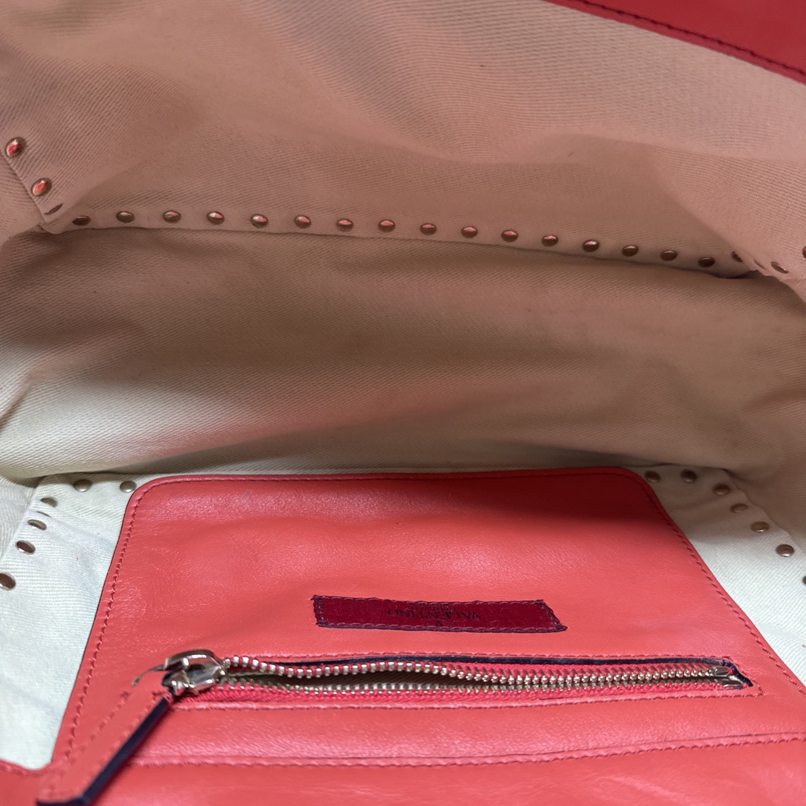 Valentino Garavani Vitello Rockstud Rosso Valentino Shoulder /Crossbody Bag