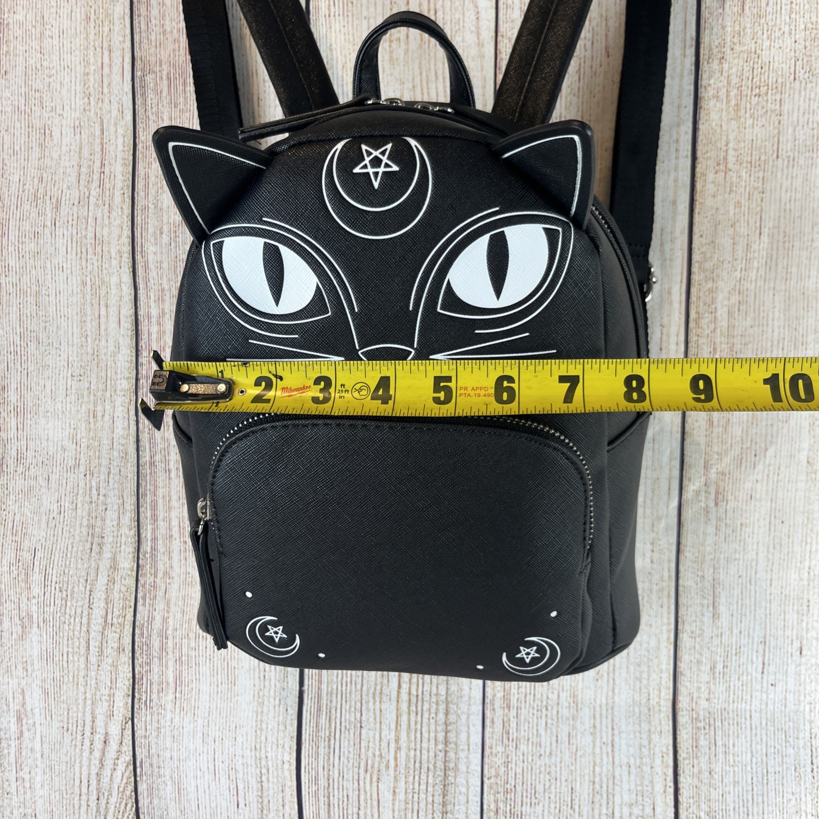 Mad Engine Witch Wiccan Black Cat Mini Backpack Moon Stars Halloween Pentagram 