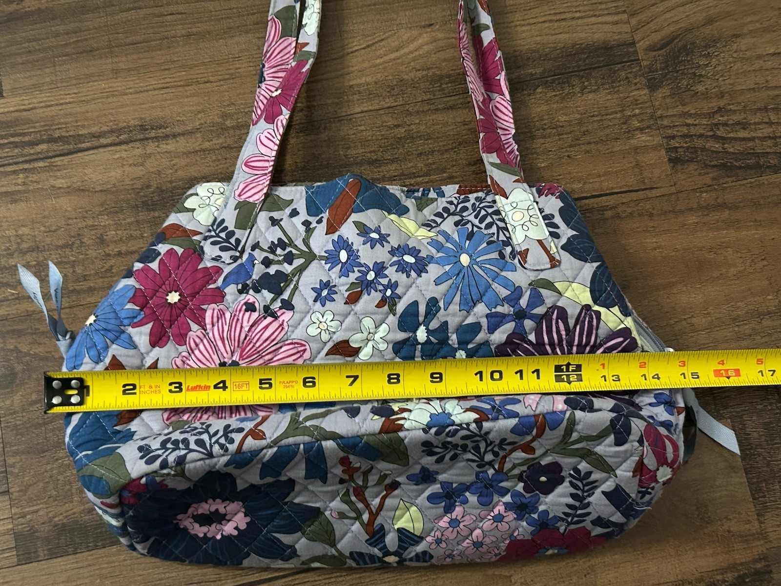 Vera Bradley Triple Compartment Shoulder Bag Purse Mural Garden Purple Preowned