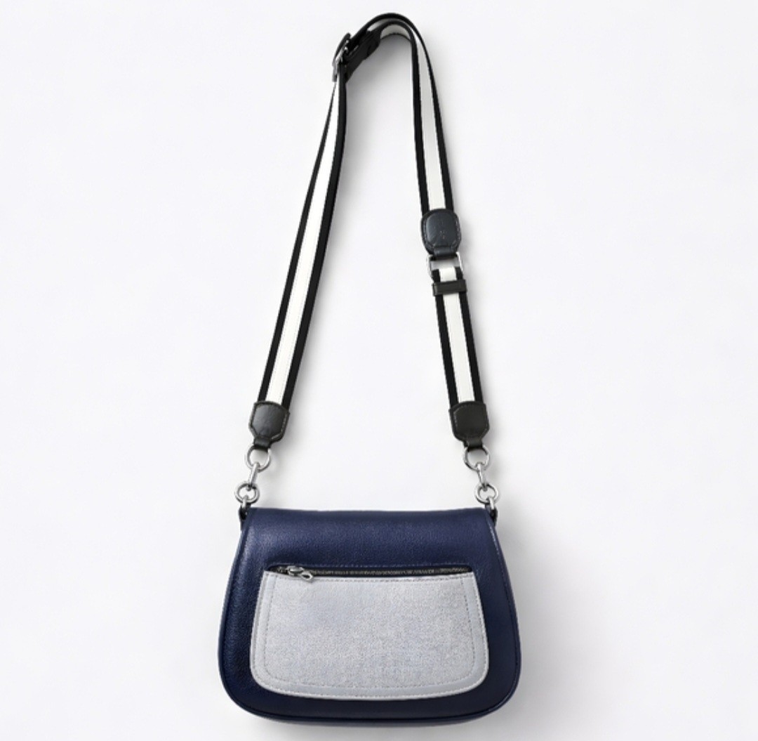 Marc Jacobs Empire City Messenger Leather Blue, Black and Gray Crossbody Bag