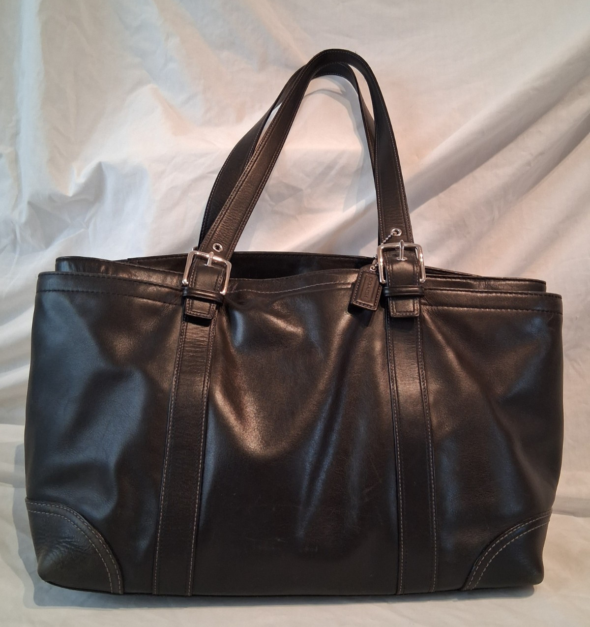 Coach Hampton Large Tote A0769-F10288 Black Leather See Photos & Description