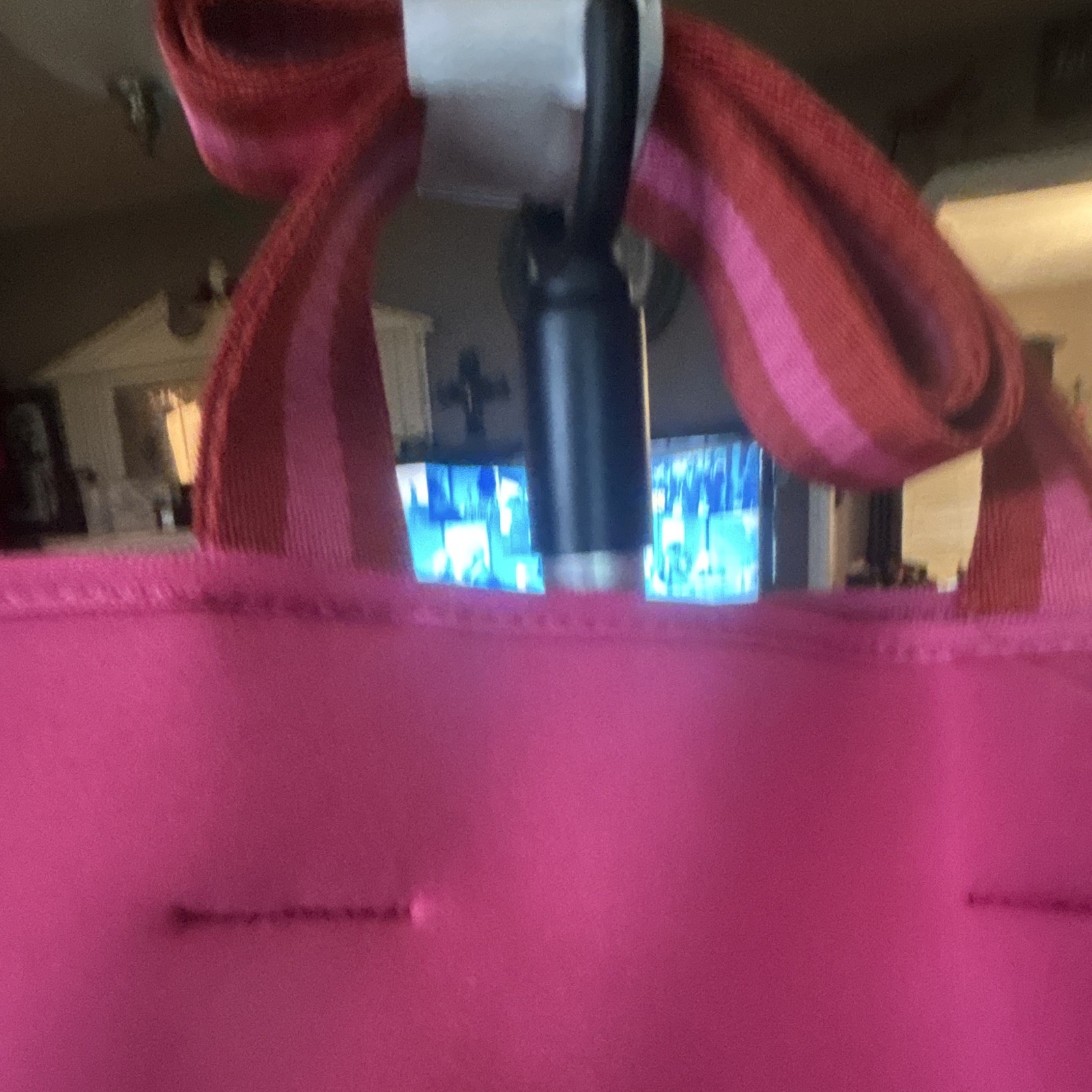 Summer & Rose Women’s Pink Red Tote Bag Double Handles Lightweight Red Lining