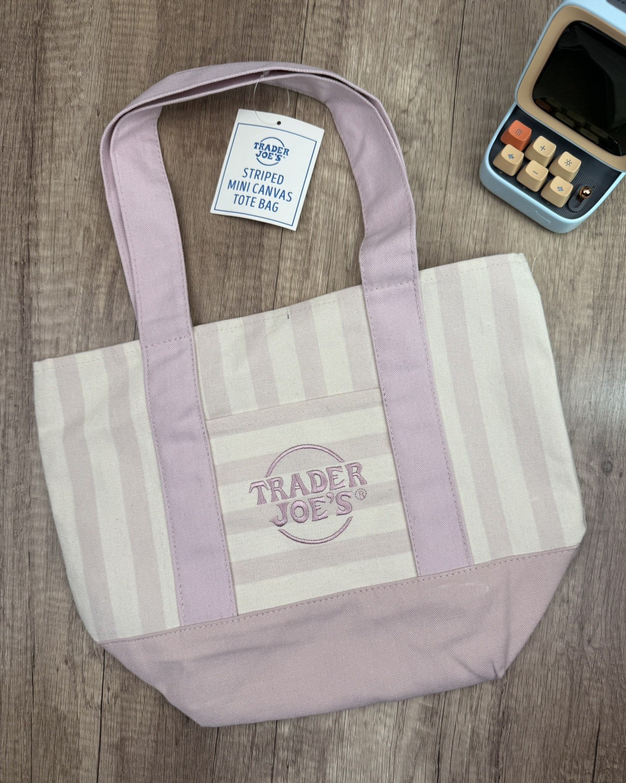 BRAND NEW Trader Joes Mini Summer Striped Tote Bag Set of 4