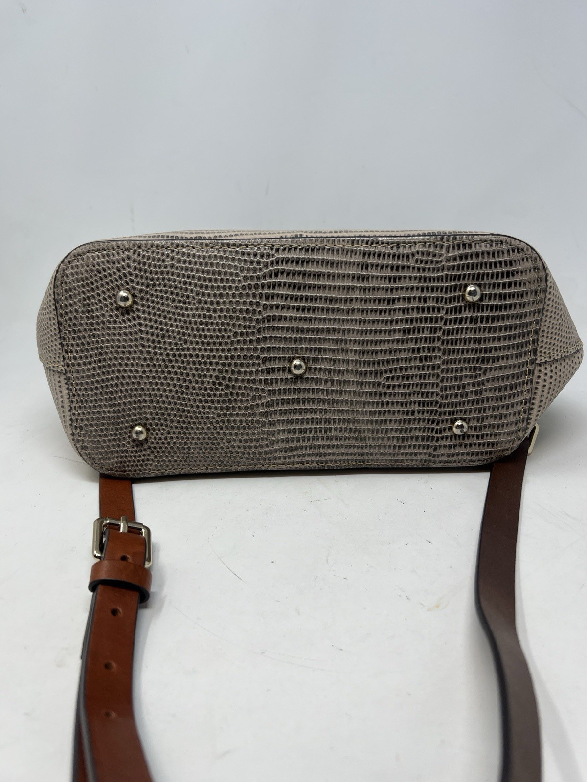 Dooney Bourke Embossed Lizard Large Barlow Bone Shoulder Bag Purse