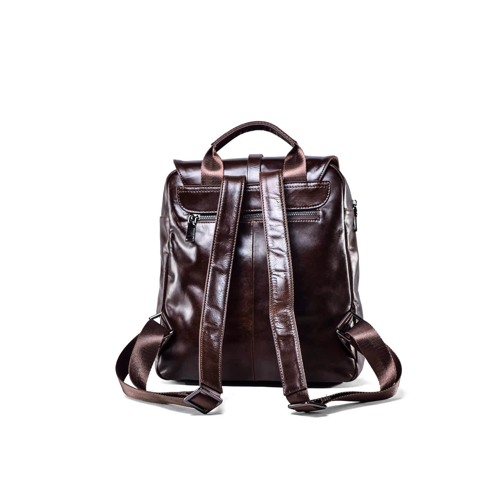 Erivis Ladies Genuine Leather Backpack Dark Brown Shoulder Bag School Bag