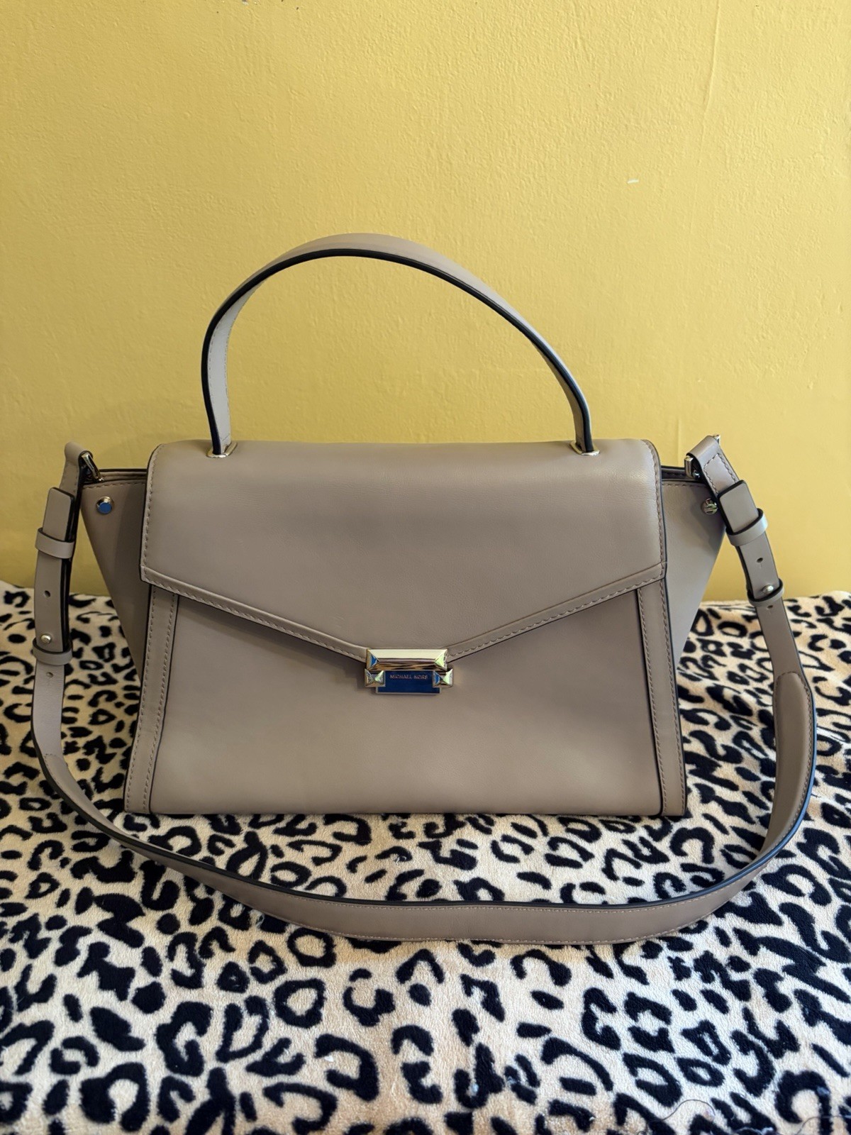 Michael Kors Whitney Large Satchel Top Handle Leather Handbag Adjustable Strap