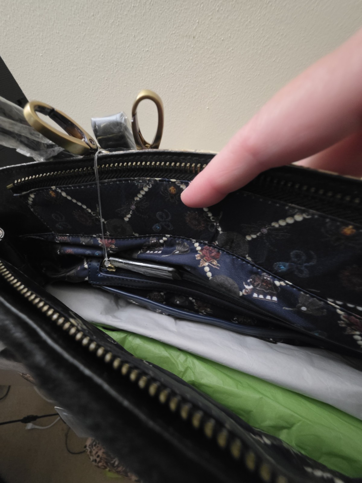 Sharif Large Black/Brown Animal Print Satchel Top Handle Zip. Crossbody Strap.